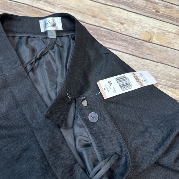 Le Suit Women’s black Herringbone Dress Pants Straight Leg 12 - Picture 5 of 5